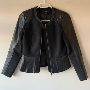 H&M Peplum Faux Leather Jacket